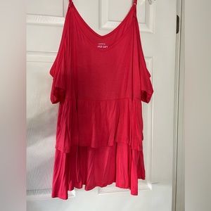 Pink Ruffled Blouse - Plus Size